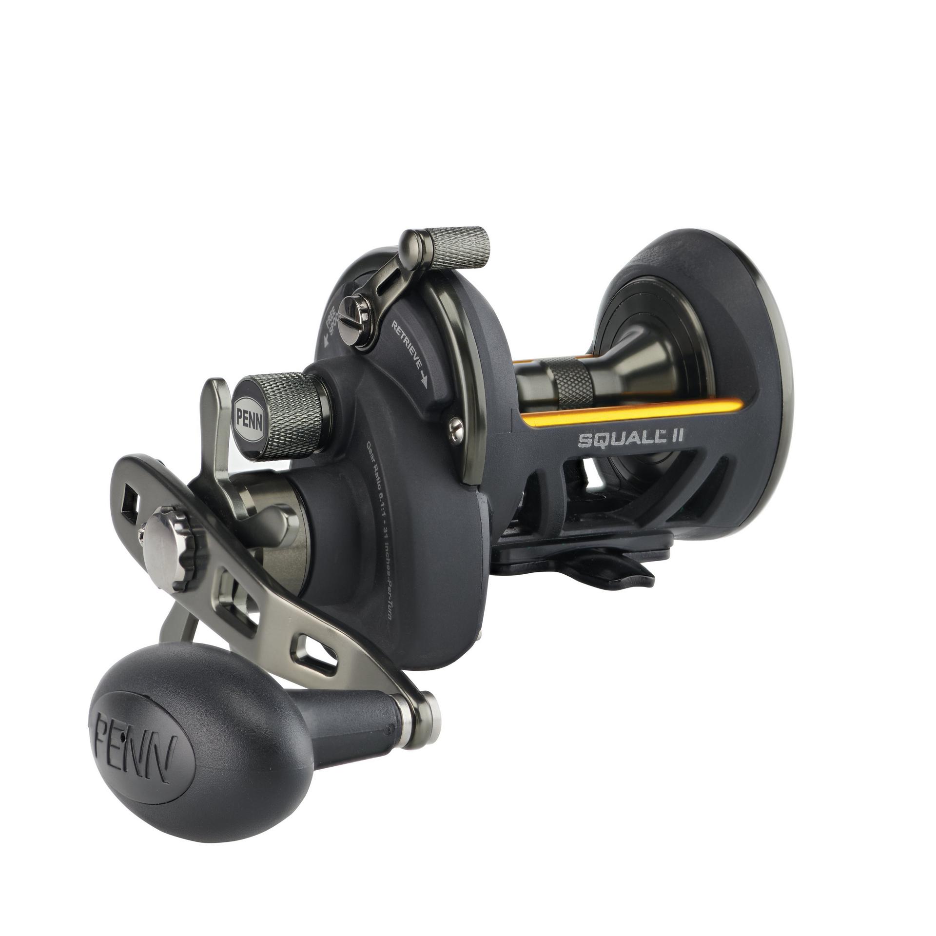  PENN Squall II Level Wind Conventional Fishing Reel, Black  Gold, 15 : Sports & Outdoors
