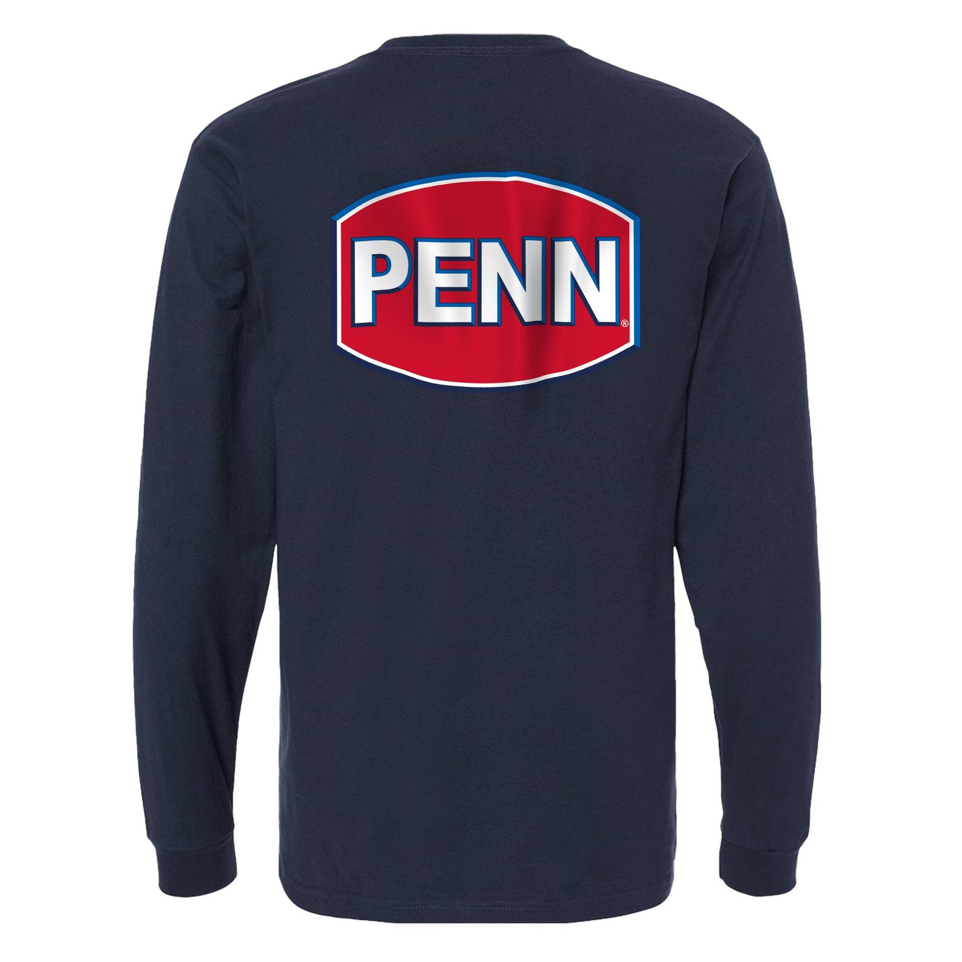 Penn Long Sleeve Performance Fishing Shirt L LARGE Mens Blue Poly  LSVPENSDBLUL 31324159051