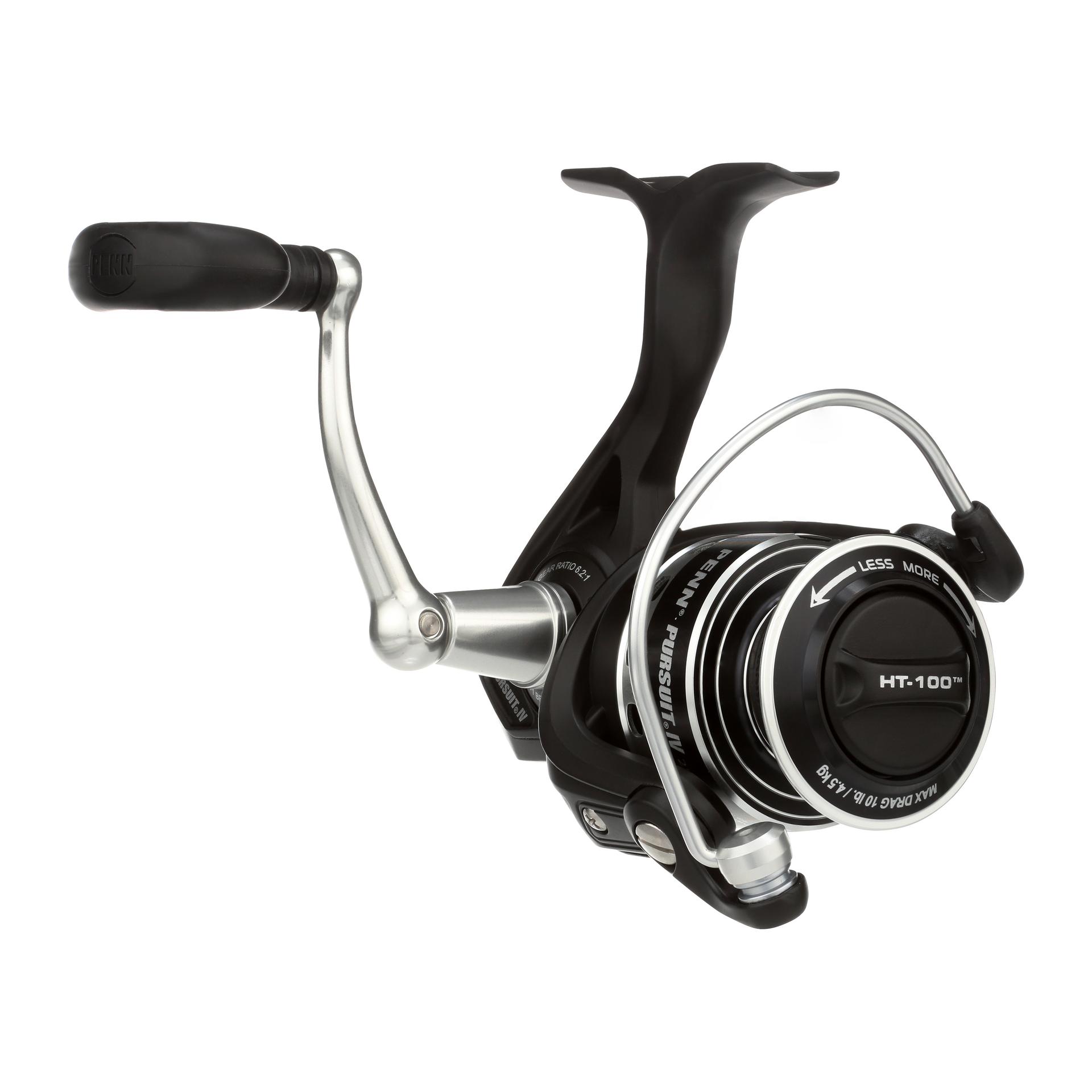 PENN Pursuit IV Inshore Spinning Fishing Reel, Size 3000, HT-100 Front  Drag, Max of 12lb, 5 Sealed Stainless Steel Ball Bearing System, Built with  Carbon Fiber Drag Washers, Black Silver : Buy