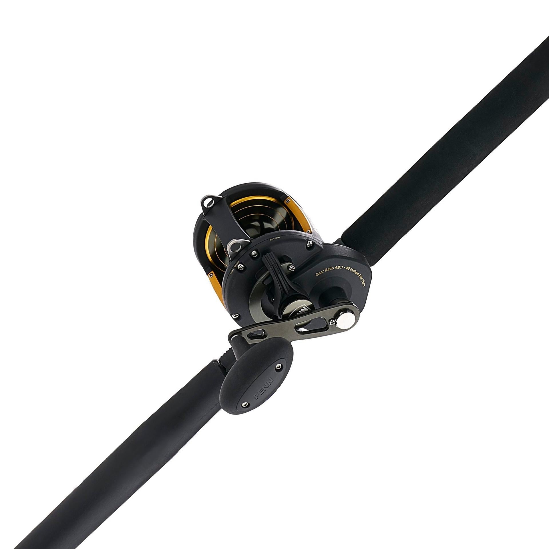  PENN Squall II Level Wind Conventional Reel and Fishing Rod  Combo, Black/Gold : Sports & Outdoors