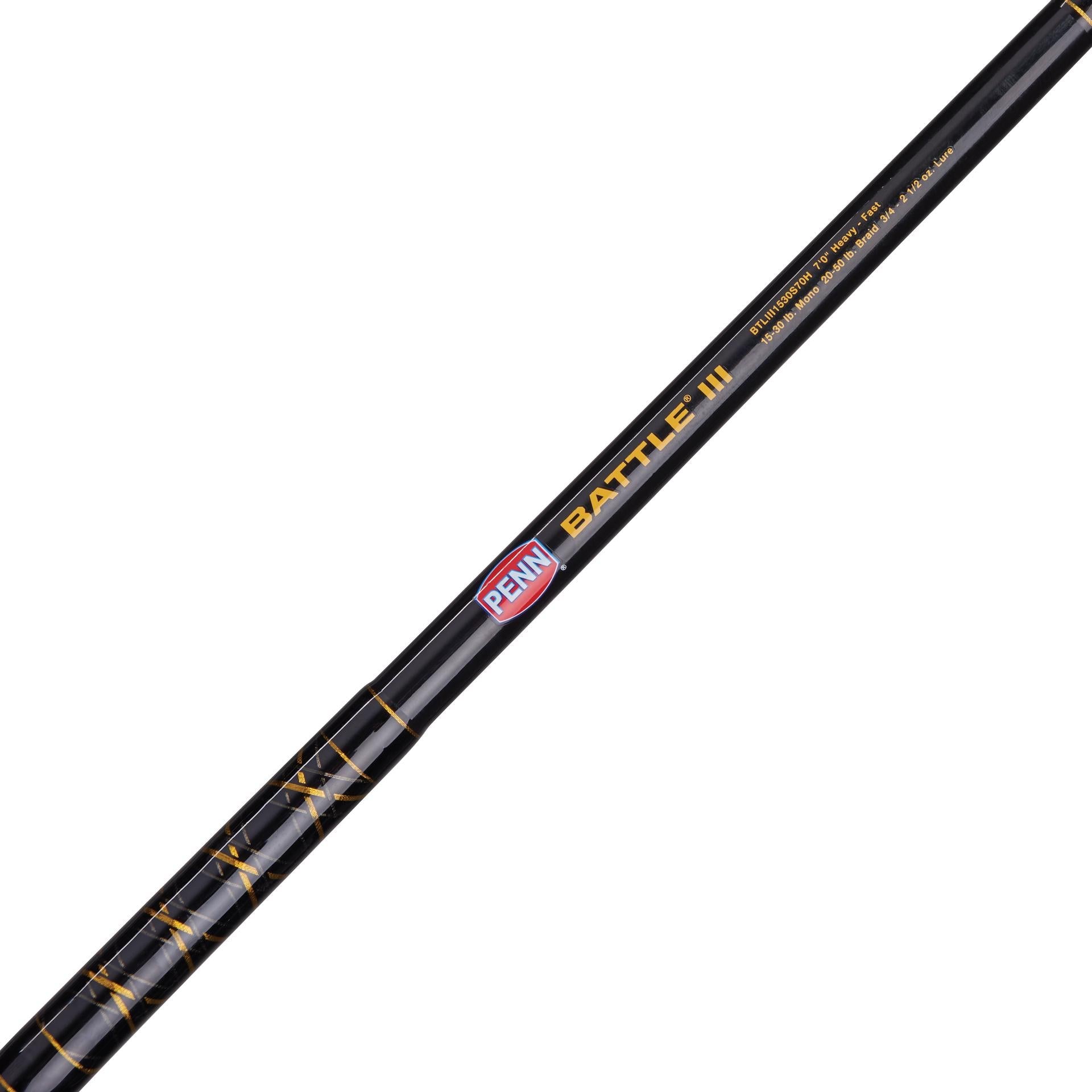 Penn 9' Battle Fly Rod, 10wt Line Rating, 4-Piece Saltwater Graphite  Fishing Rod, Black & Gold